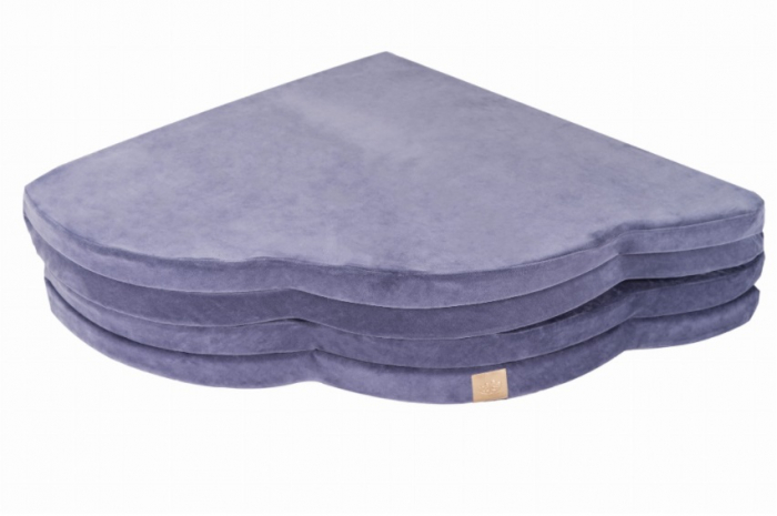 Saltea norisor pentru joaca din spuma, Catifea Bleumarin, 160x160cm [3]