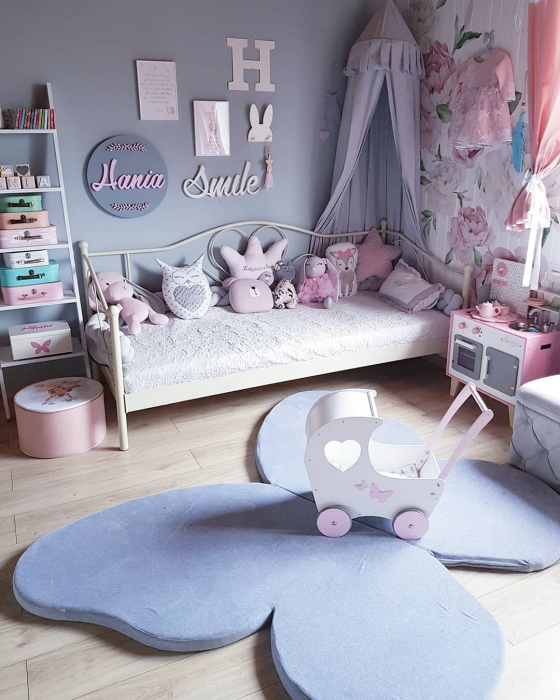 Saltea Fluture pentru joaca din spuma, Catifea Blue [4]
