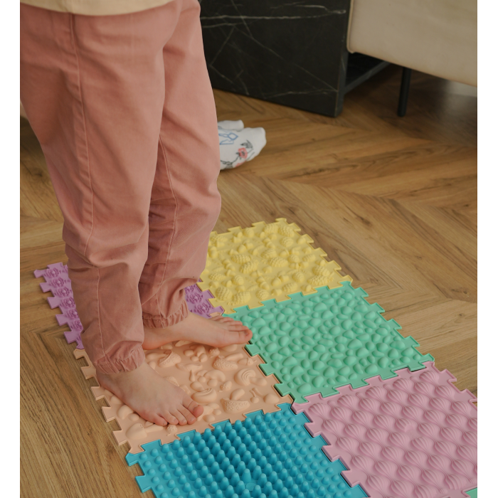 Covoraș ortopedic Puzzle „Mix” 8 elemente Pastel – joacă sănătoasă și reflexoterapie pentru toată familia - Copie [5]
