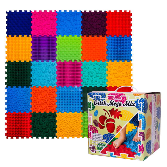 Covoraș ortopedic Puzzle „Mix” 25 elemente – joacă sănătoasă și reflexoterapie pentru toată familia [1]