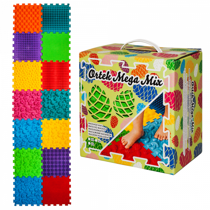 Covoraș ortopedic Puzzle „Mega Mix” 14 elemente – joacă sănătoasă și reflexoterapie pentru toată familia [1]