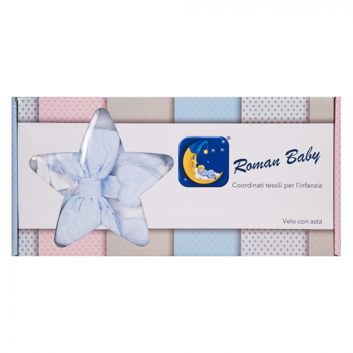 Baldachin patut lemn cu suport de prindere inclus Cuore di Mamma Blue, 620x180 cm [5]