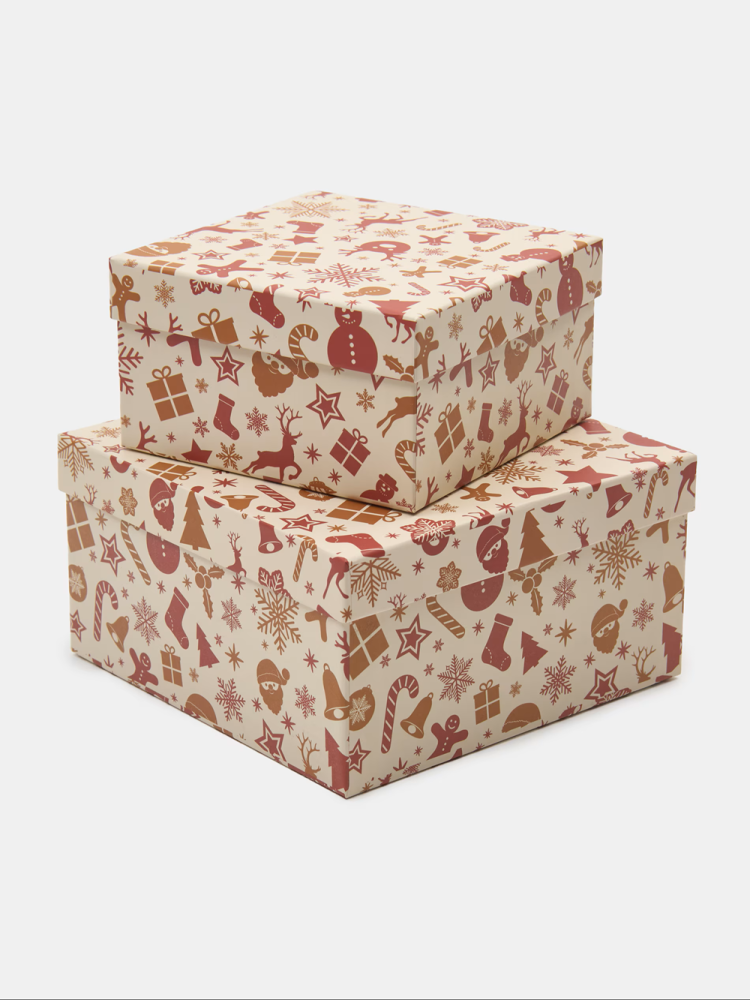 Cutie pentru cadou – 14,5 cm x 14,5 cm x 8 cm Design festiv, ideală pentru surprize de Crăciun [3]