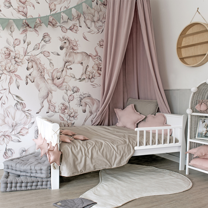Pat din lemn masiv pentru Junior Noble Alb 160 × 80 cm [4]