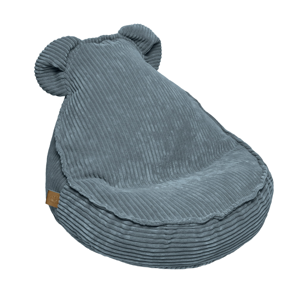 Fotoliu puf pentru copii MeowBaby Aesthetic Sako Bag, Teddy Turquoise, certificat OEKO-TEX, usor de curatat [1]