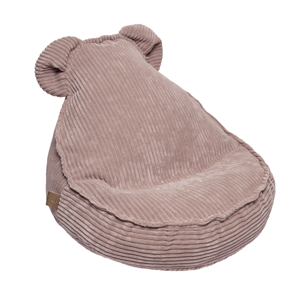 Fotoliu puf pentru copii MeowBaby Aesthetic Sako Bag, Teddy Powder Rose, certificat OEKO-TEX, usor de curatat [1]