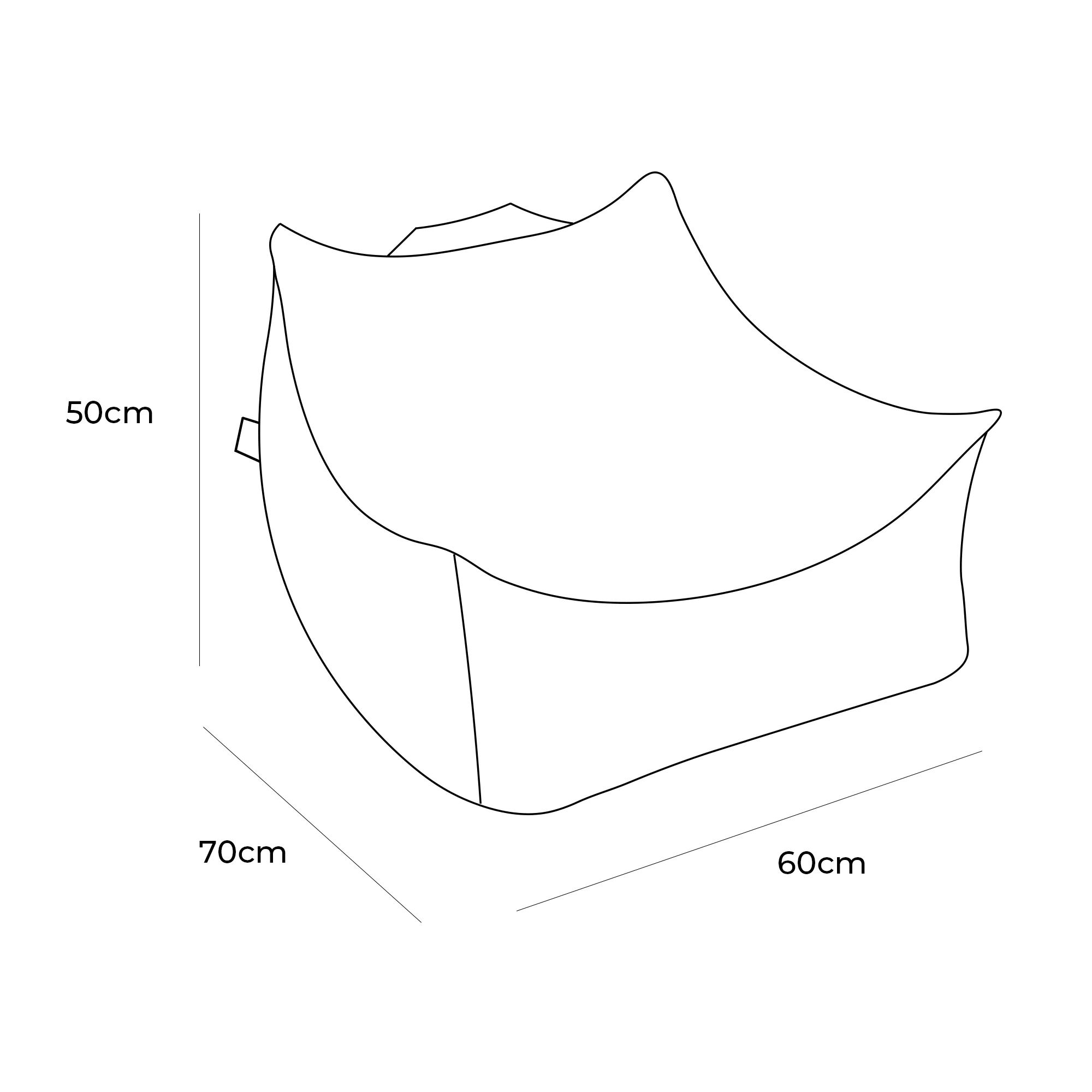 Fotoliu tip puf pentru copii MeowBaby® Slimcord Sako Bag – Brown, material certificat OEKO-TEX® [2]