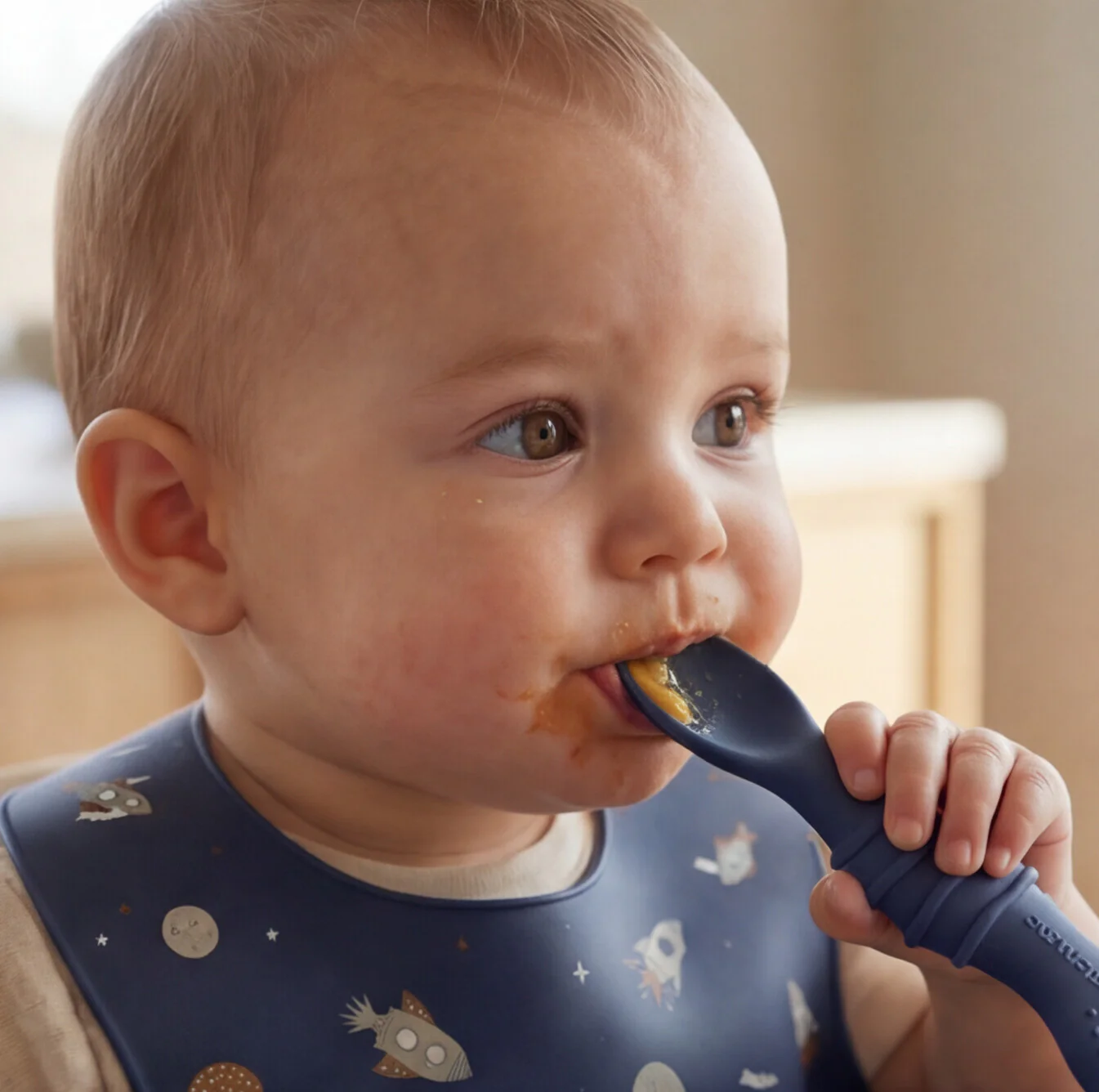 Furculița și lingura BabySteps® 2in1, silicon alimentar 100%, Fără BPA, BPS, PVC și ftalați, navy [3]