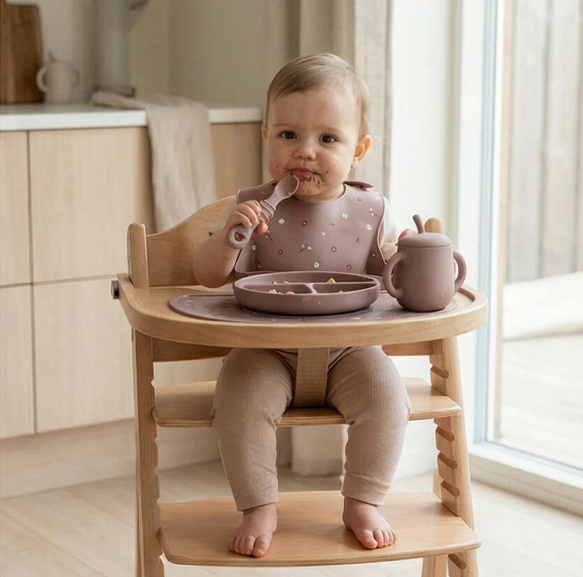 Furculița și lingura BabySteps® 2in1, silicon alimentar 100%, Fără BPA, BPS, PVC și ftalați, rose [2]