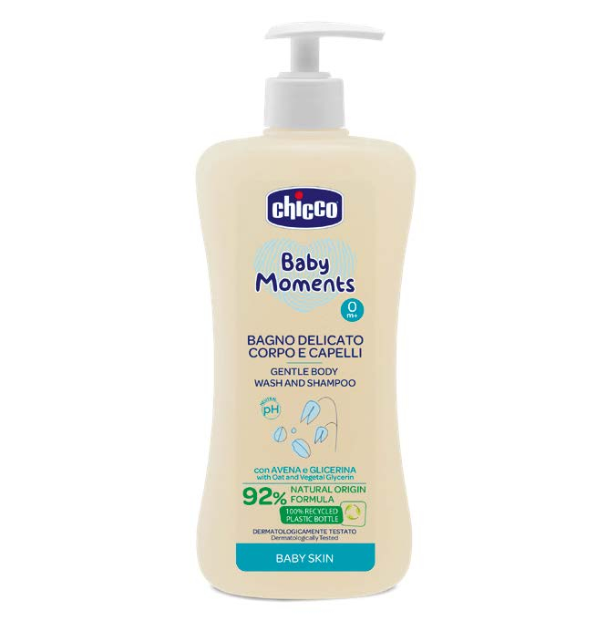 Gel de dus si sampon fara lacrimi Chicco Baby Moments Baby Skin, 500ml, 0luni+ [1]