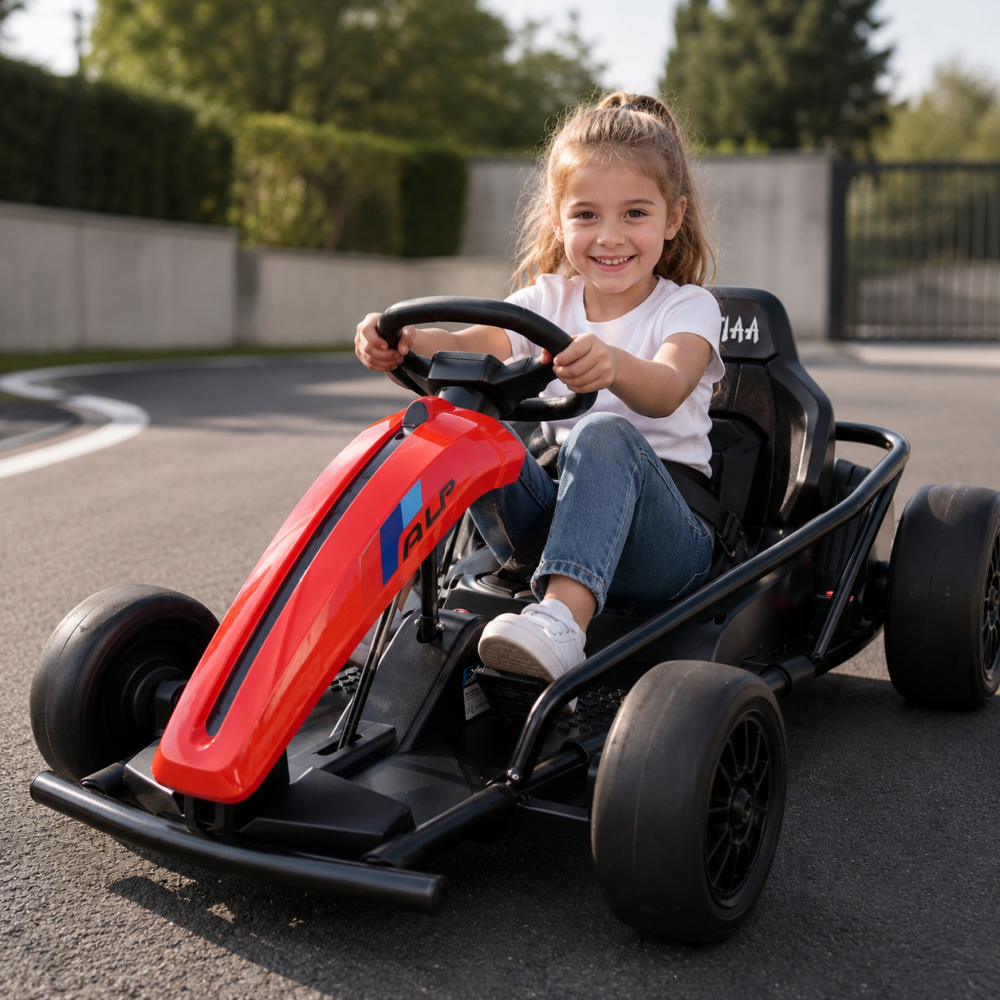 Go-Kart Electric pentru Copii 24V Roșu, cu Funcție Drift – 2 Motoare 775W, Viteză 15 km/h, Centură 5 Puncte | De la 6 Ani, Max. 70 kg [2]