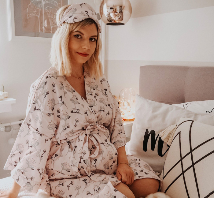 Halat / Kimono pentru gravide si mamici, vascoza si in, marime universala, Adobe Rose [11]