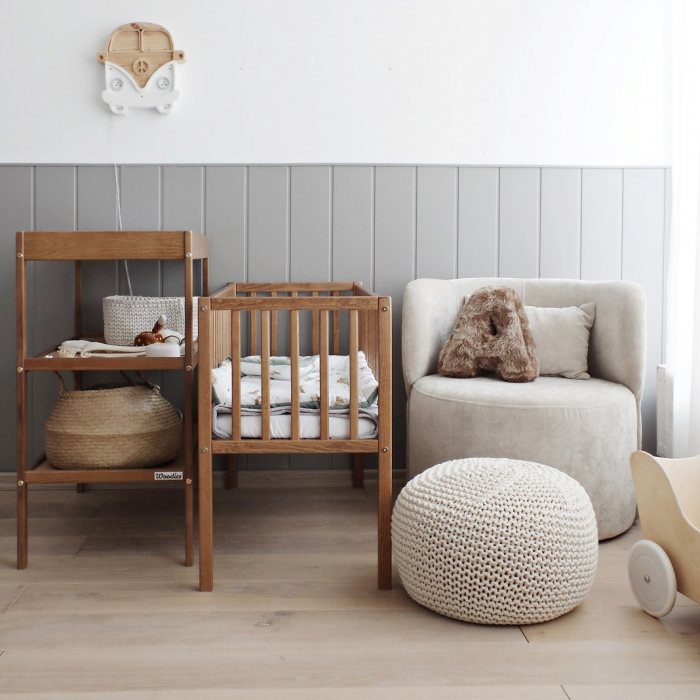 Patut mic, co-sleeping din lemn, Classic Vintage 90 x 40 cm [20]
