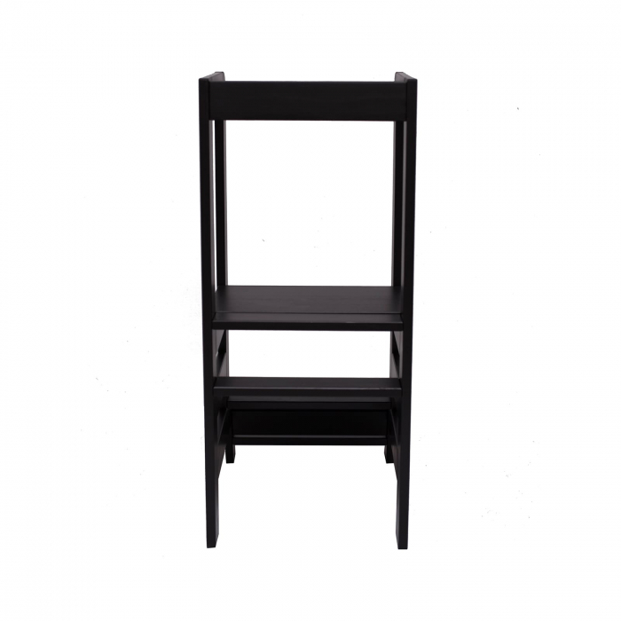 Inaltator Learning Tower Ajustabil, Ajutor de bucatarie MeowBaby®, lemn Negru [3]