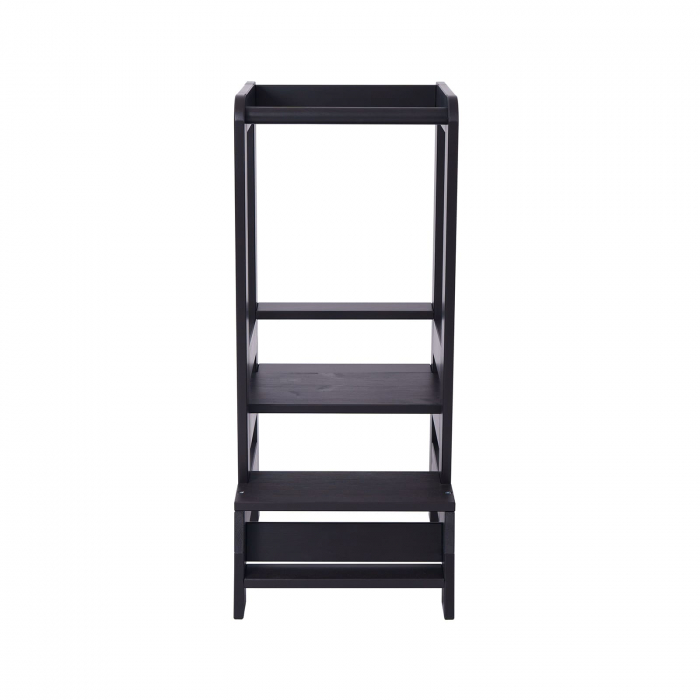 Inaltator Learning Tower Ajustabil, Ajutor de bucatarie MeowBaby®, lemn Negru [5]