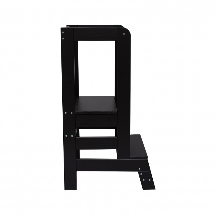 Inaltator Learning Tower Ajustabil, Ajutor de bucatarie MeowBaby®, lemn Negru [4]