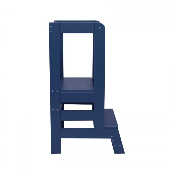 Inaltator Learning Tower Ajustabil, Ajutor de bucatarie MeowBaby®, lemn Blue inchis [4]