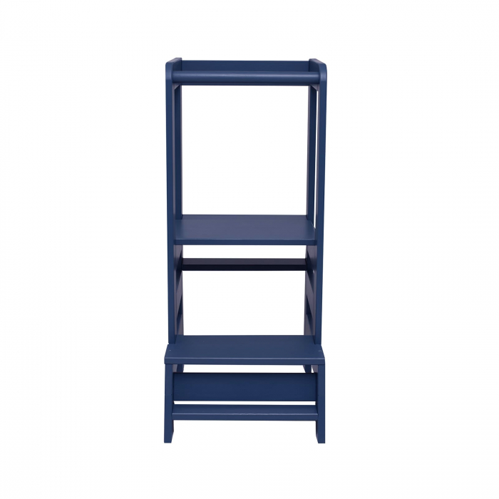 Inaltator Learning Tower Ajustabil, Ajutor de bucatarie MeowBaby®, lemn Blue inchis [3]