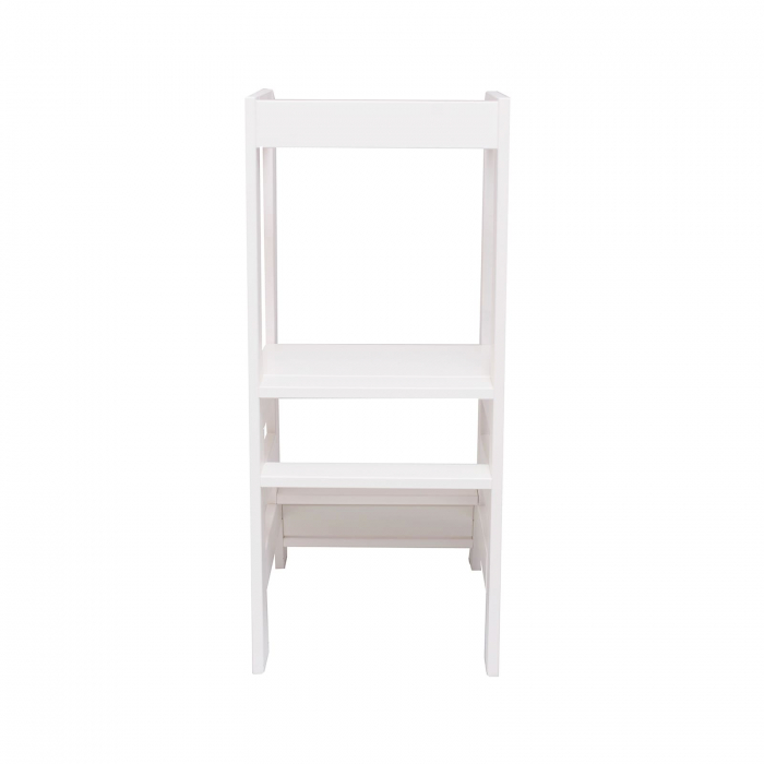 Inaltator Learning Tower Ajustabil, Ajutor de bucatarie MeowBaby®, lemn Alb [5]