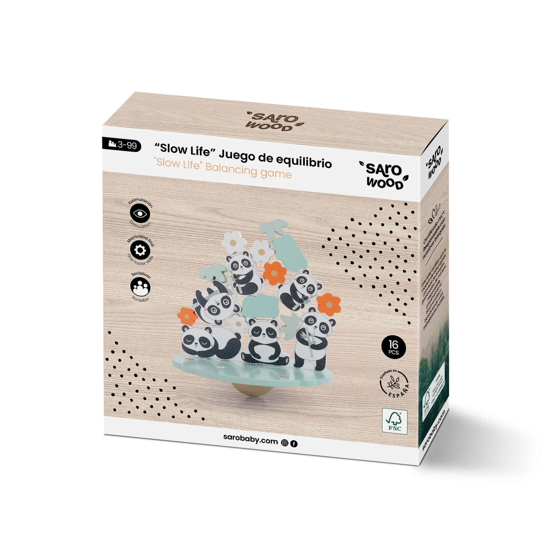 Joc de echilibru din lemn, "Slow Life", Saro Baby [6]