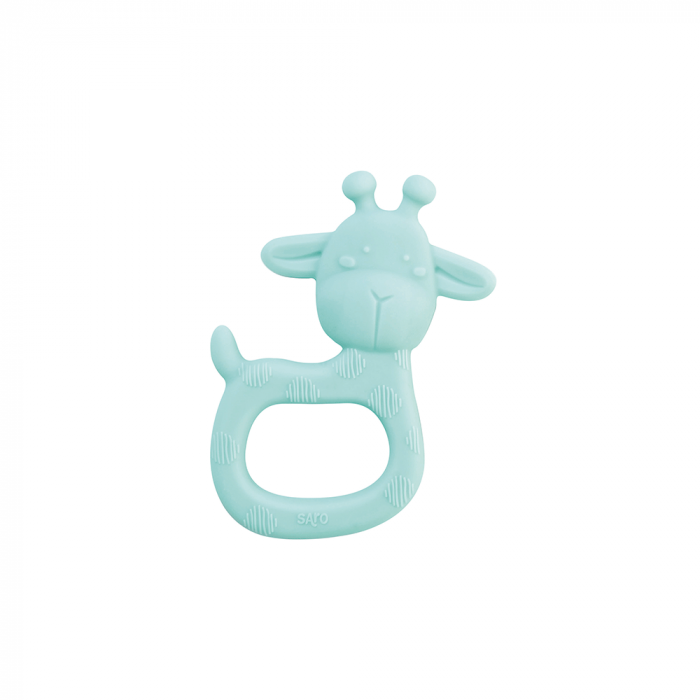 Jucărie senzorială pentru dentiție din silicon,  "Giraffe Party" - Mint [1]