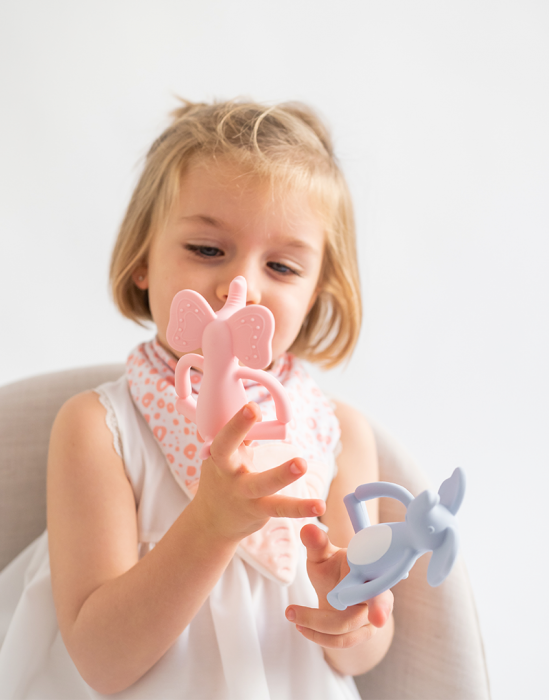 Jucărie senzorială pentru dentiție din silicon, "Sweet & Fun"  Rose [3]