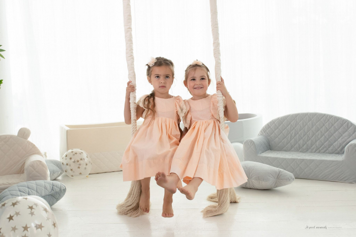 Leagan din lemn si spuma pentru copii WoodSwing by BabySteps, Catifea Velvet Mint [3]