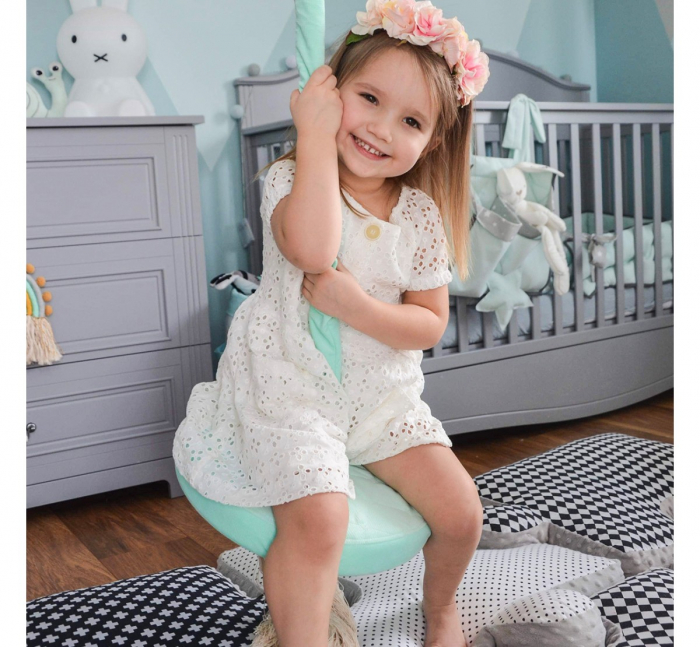 Leagan din lemn si spuma pentru copii RingSwing by BabySteps, Catifea Velvet Mint [2]