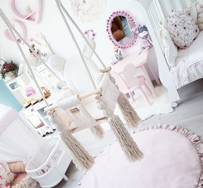 Leagan pentru copii si bebelusi, Catifea Velvet, perna detasabila ursulet Teddy Black [5]