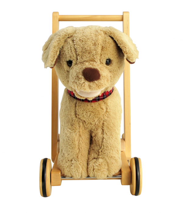 Little Bird Told Me - Dexter Dog Walker, Push Along & Ride On Toy pentru copii de peste 1 an, Golden Labrador Caine Pufos pentru copii mici, Cadru robust din lemn, Scaun căptusit [8]