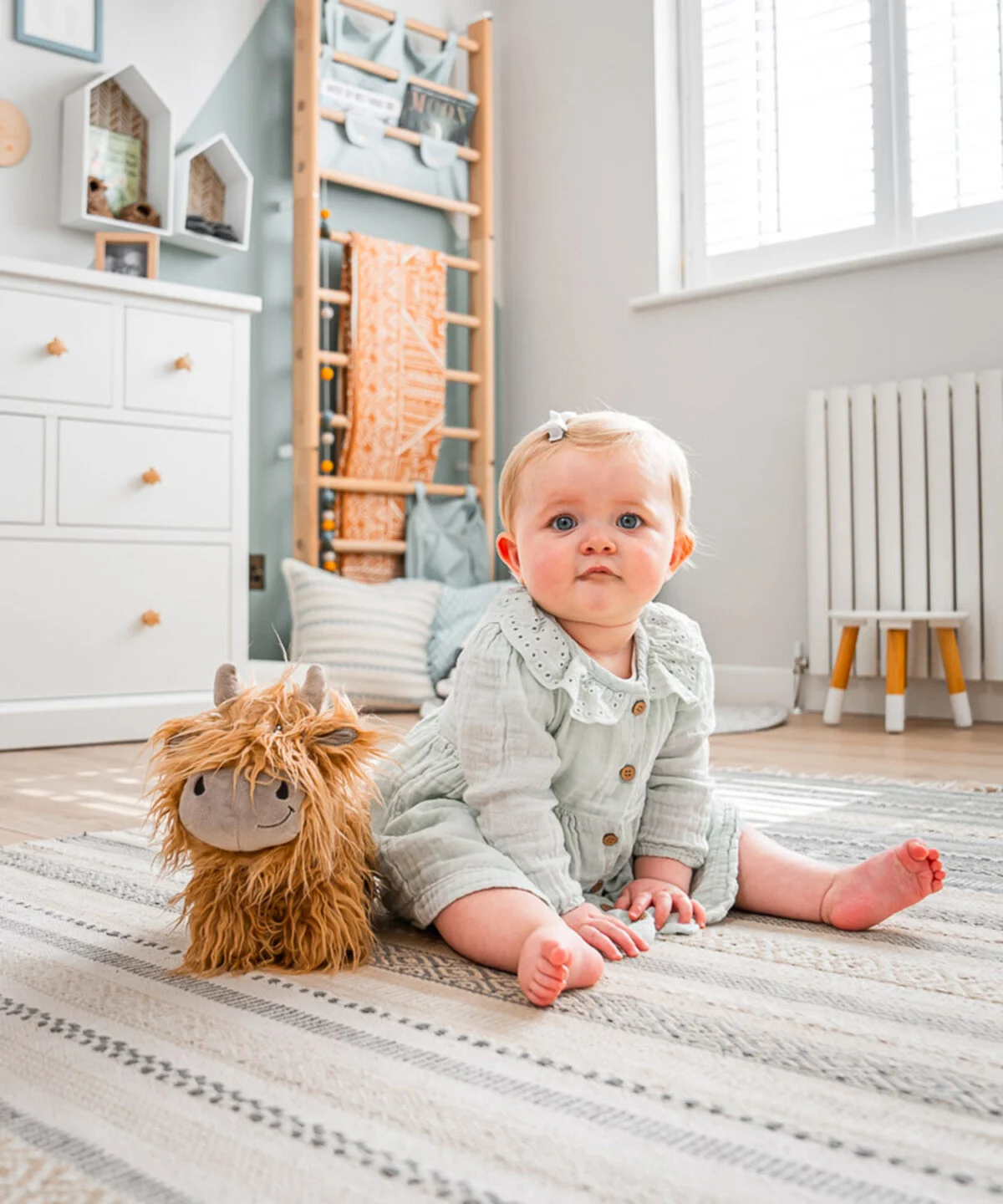 Little Bird Told Me - Hubert Highland Cow Pull Along Toy cu roți detașabile, pentru copii [2]