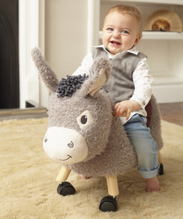 Little Bird Told Me - Magarusul Bojangles Ride On Animal Toy, pentru copii de peste 1 an, Cadru robust din lemn, Scaun căptusit [5]