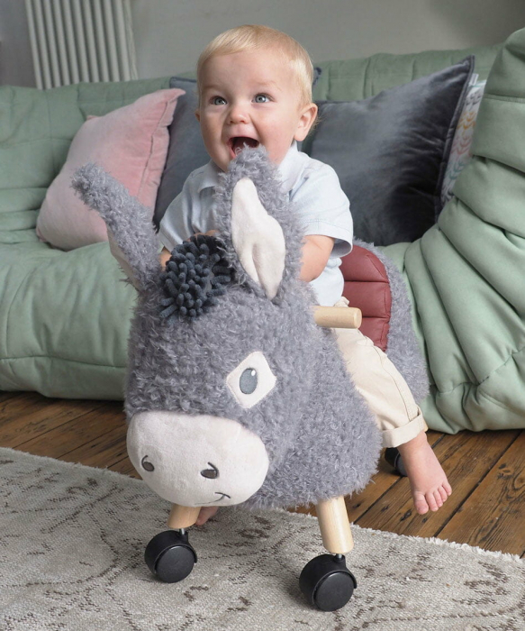 Little Bird Told Me - Magarusul Bojangles Ride On Animal Toy, pentru copii de peste 1 an, Cadru robust din lemn, Scaun căptusit [3]