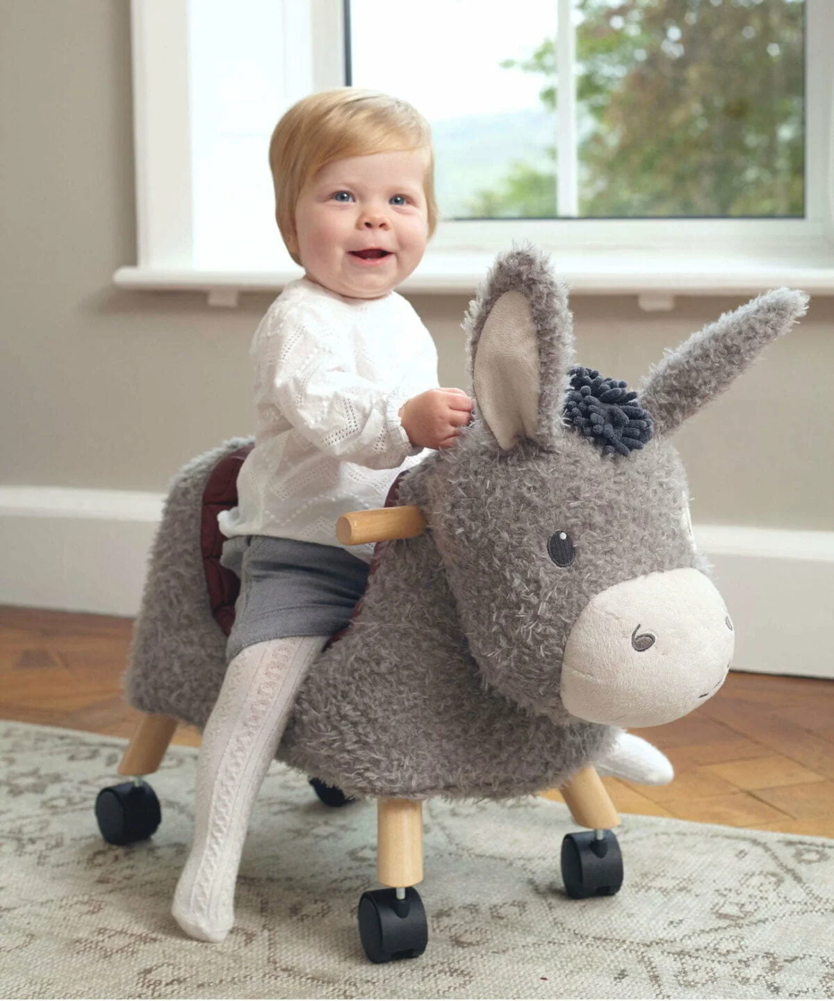 Little Bird Told Me - Magarusul Bojangles Ride On Animal Toy, pentru copii de peste 1 an, Cadru robust din lemn, Scaun căptusit [4]