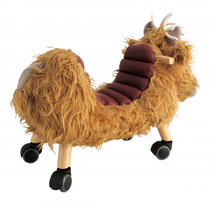 Little Bird Told Me - Văcuța Hubert Highland, Ride On Animal Toy, pentru copii de peste 1 an, Cadru robust din lemn, Scaun căptusit [13]
