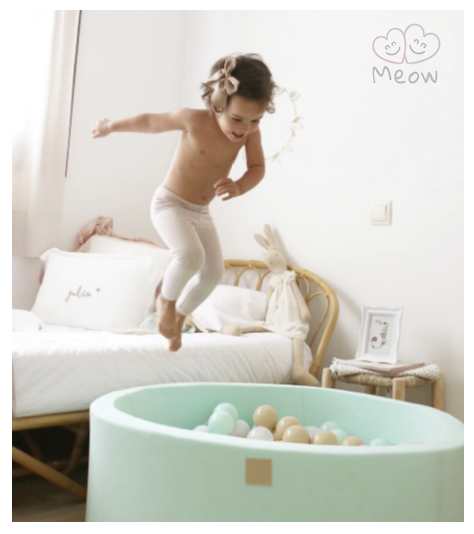 Piscina uscata cu 250 de bile (Alb, Mint, Bej, Roz pastel, Transparent) MeowBaby®, Cupcake, 90x30 cm, Mint [6]