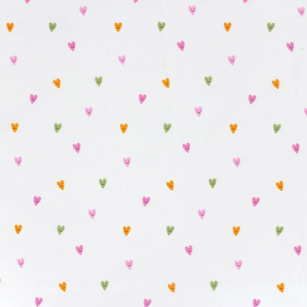 Magic Kids Set Husă Pilotă 100x135cm și Față de Pernă 40x60cm, 100% Bumbac Oeko-Tex, Imprimeu Inimi, Reversibil, pentru Pătuț 140x70cm [9]