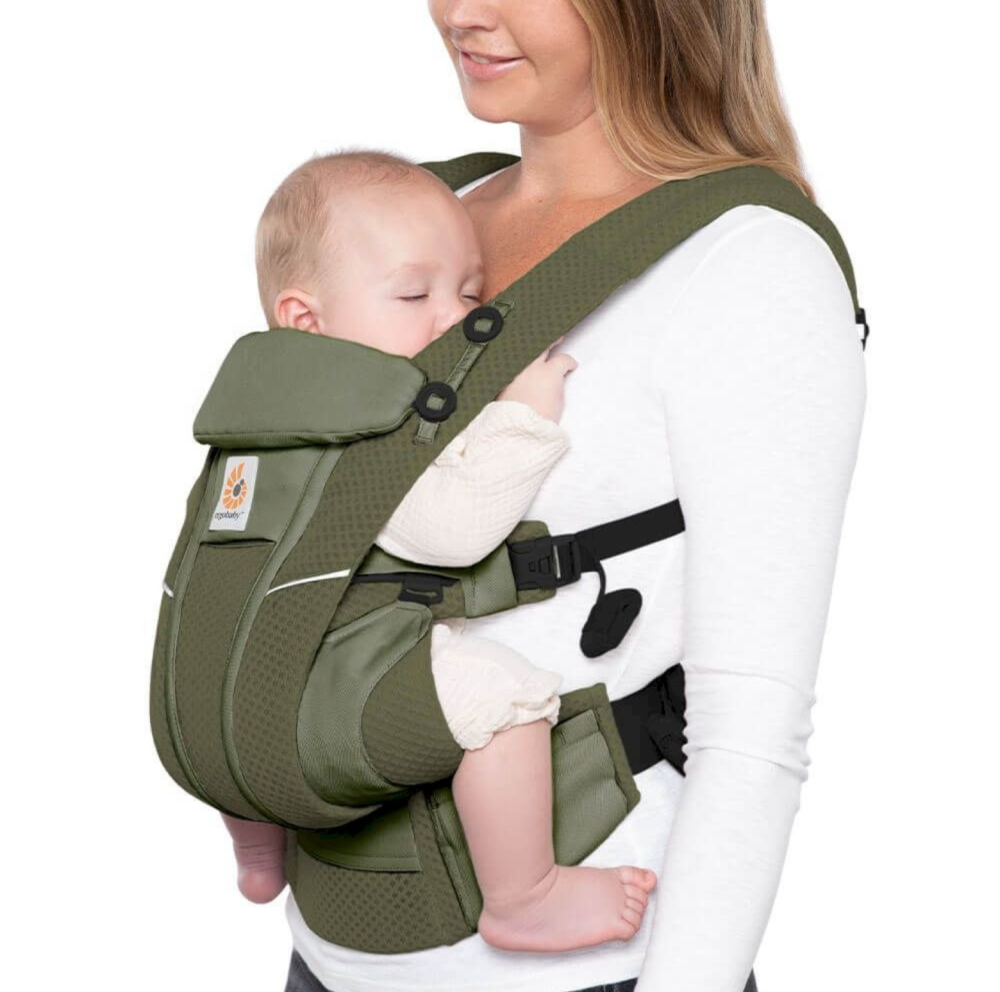 Marsupiu pentru bebelusi Ergobaby OMNI Breeze respirabil si confortabil 0 - 4 ani Olive Green [4]
