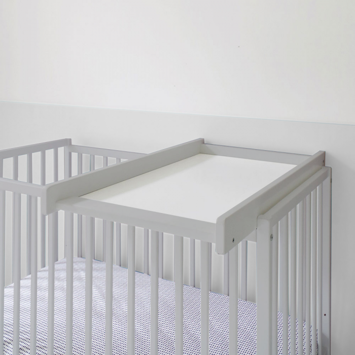 Masa de infasat din lemn, atasabila la patut bebe 120x60 si 140x70 cm, Gri, 86 x 51 x 7 cm [7]