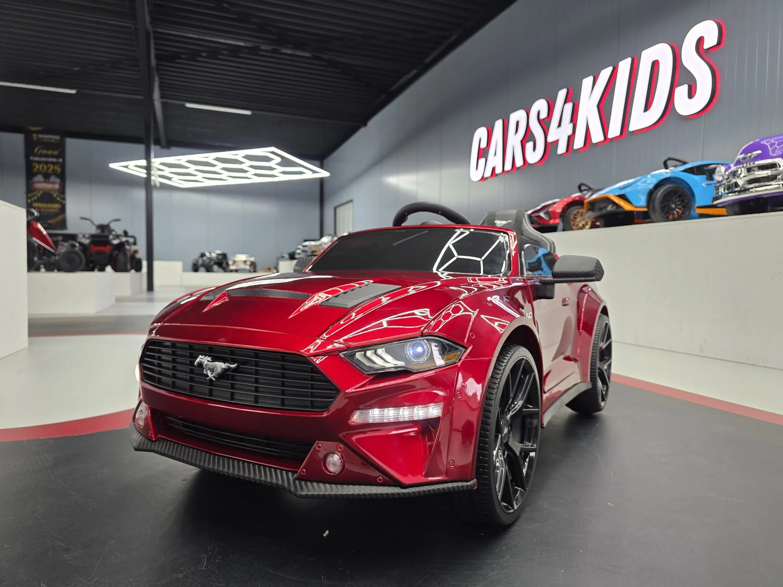 Mașină electrică Ford Mustang 24V, licență oficială – Drift & Telecomandă, roșu metalic premium [20]