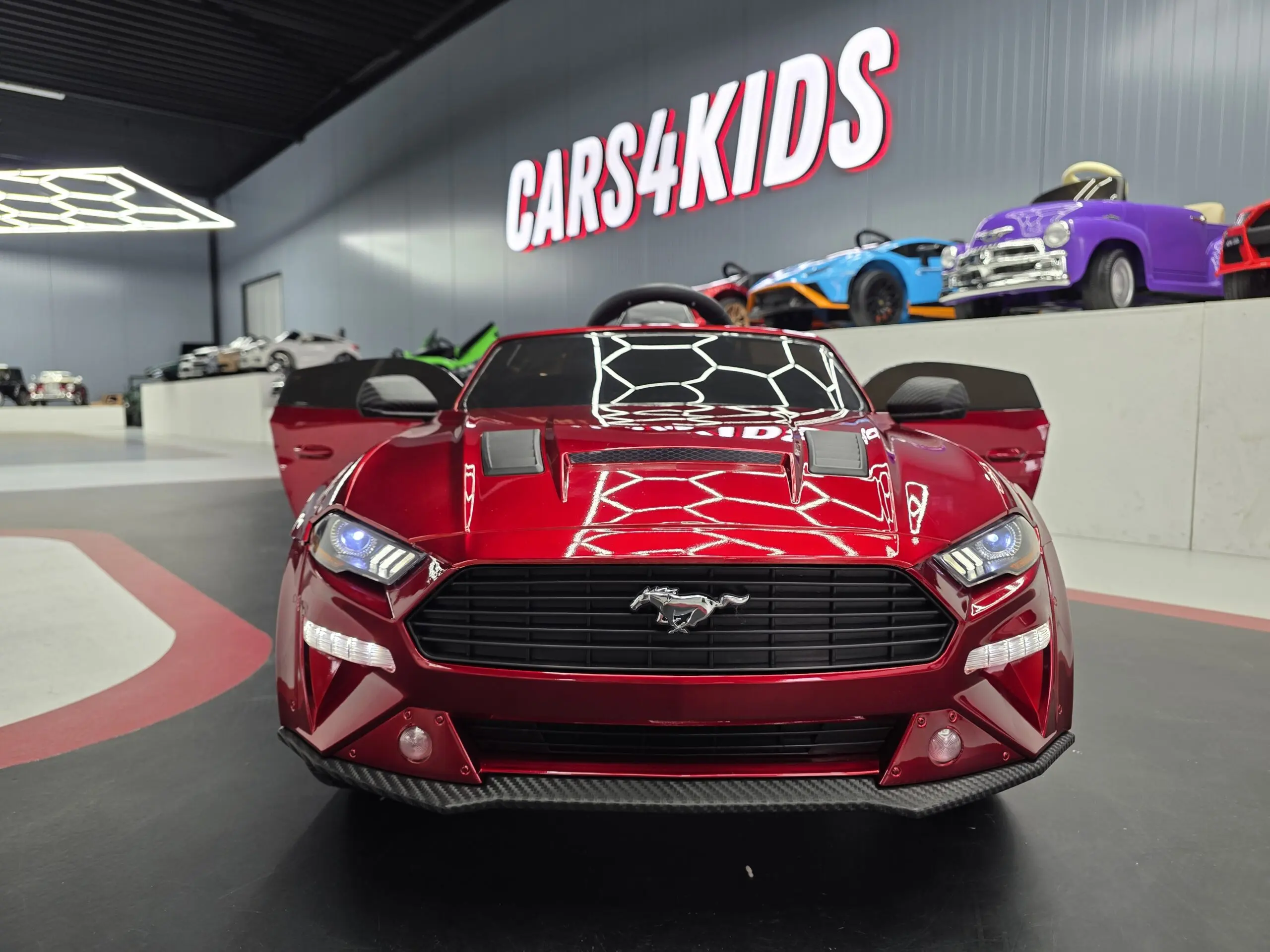 Mașină electrică Ford Mustang 24V, licență oficială – Drift & Telecomandă, roșu metalic premium [19]