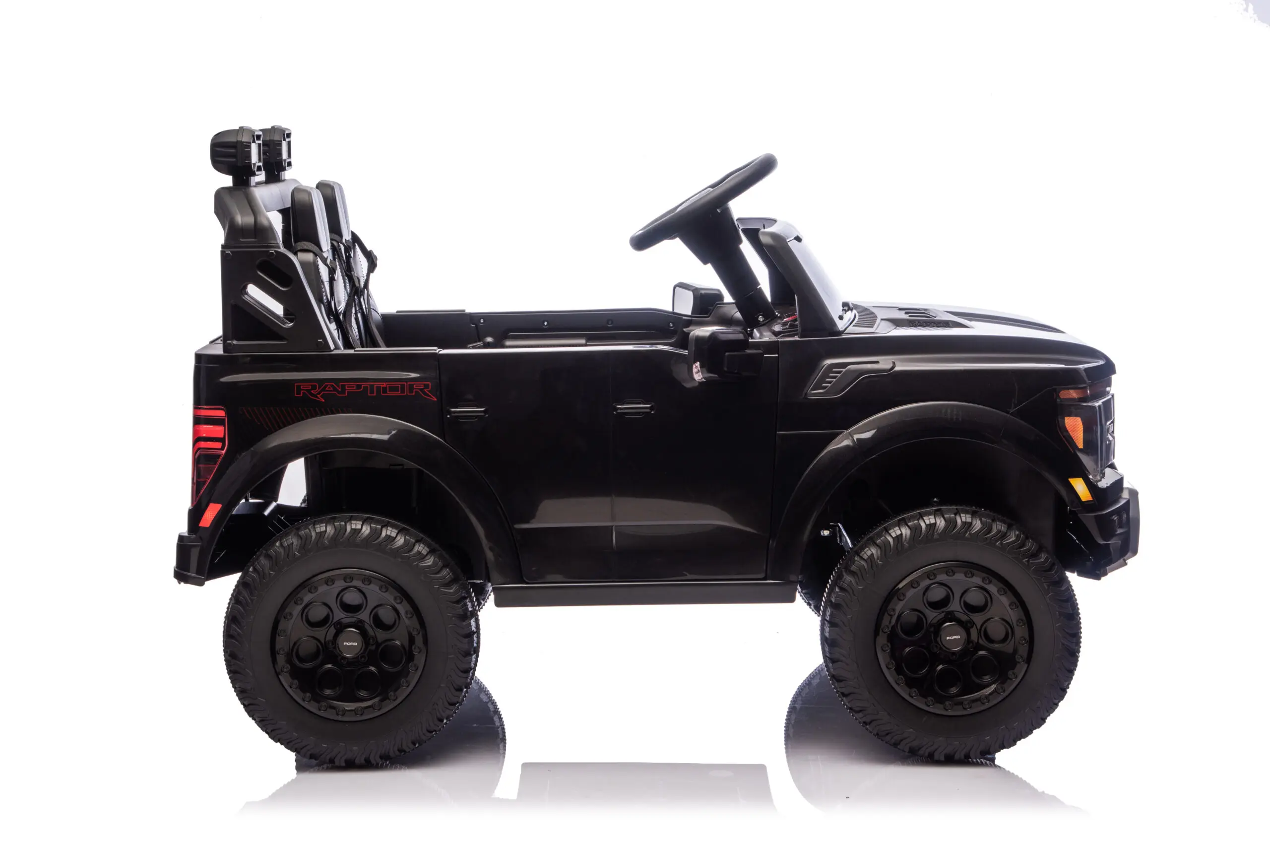 Mașină electrică Ford Raptor 24V Negru, 2 Locuri, licență oficială – Telecomandă 2.4G, Scaun Piele [4]