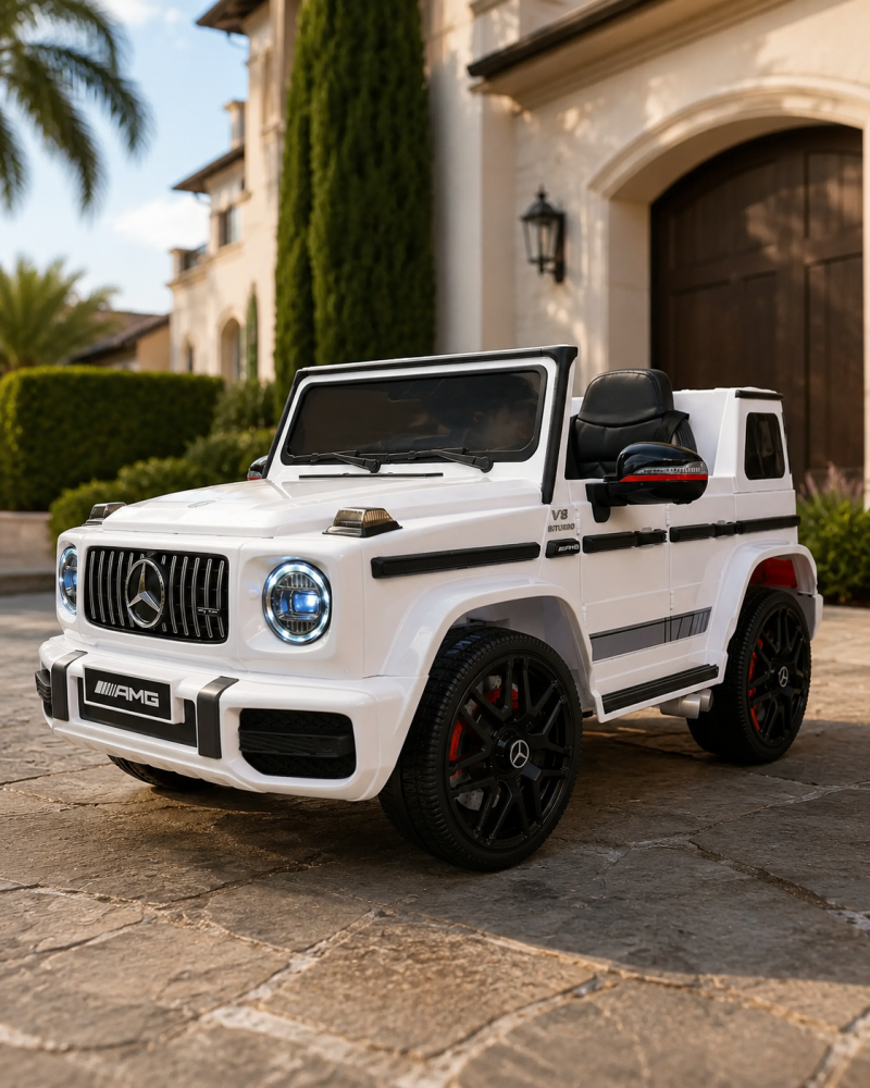 Mașină electrică Mercedes G63 AMG 12V Alb, Licență Oficială – 4 Motoare, Telecomandă 2.4G [2]