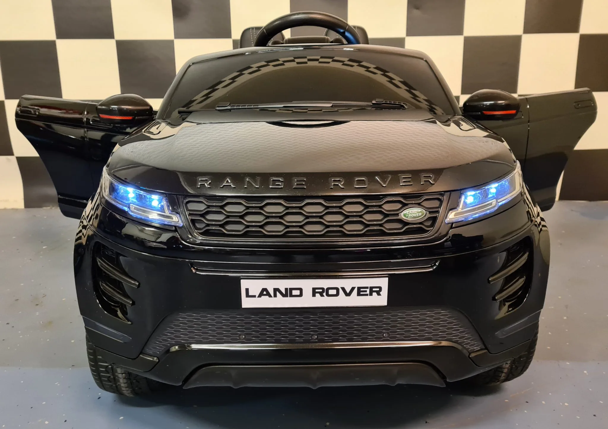 Mașină electrică Range Rover Evoque 4×4 12V Negru Metalic – Telecomandă 2.4G, 4 Motoare, Scaun Piele [3]