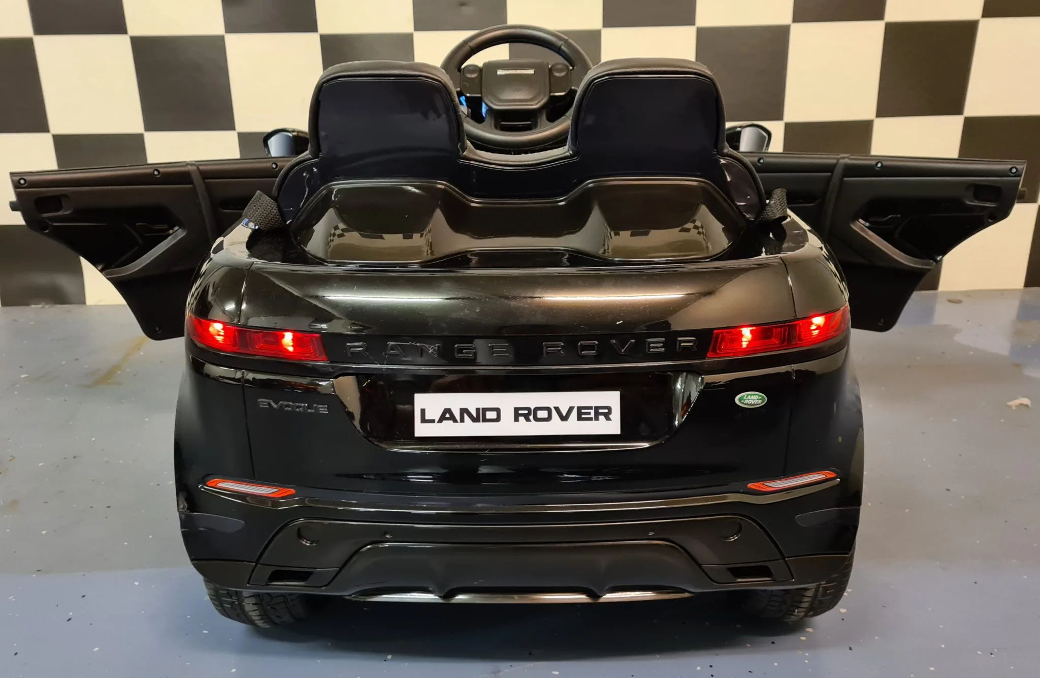 Mașină electrică Range Rover Evoque 4×4 12V Negru Metalic – Telecomandă 2.4G, 4 Motoare, Scaun Piele [7]