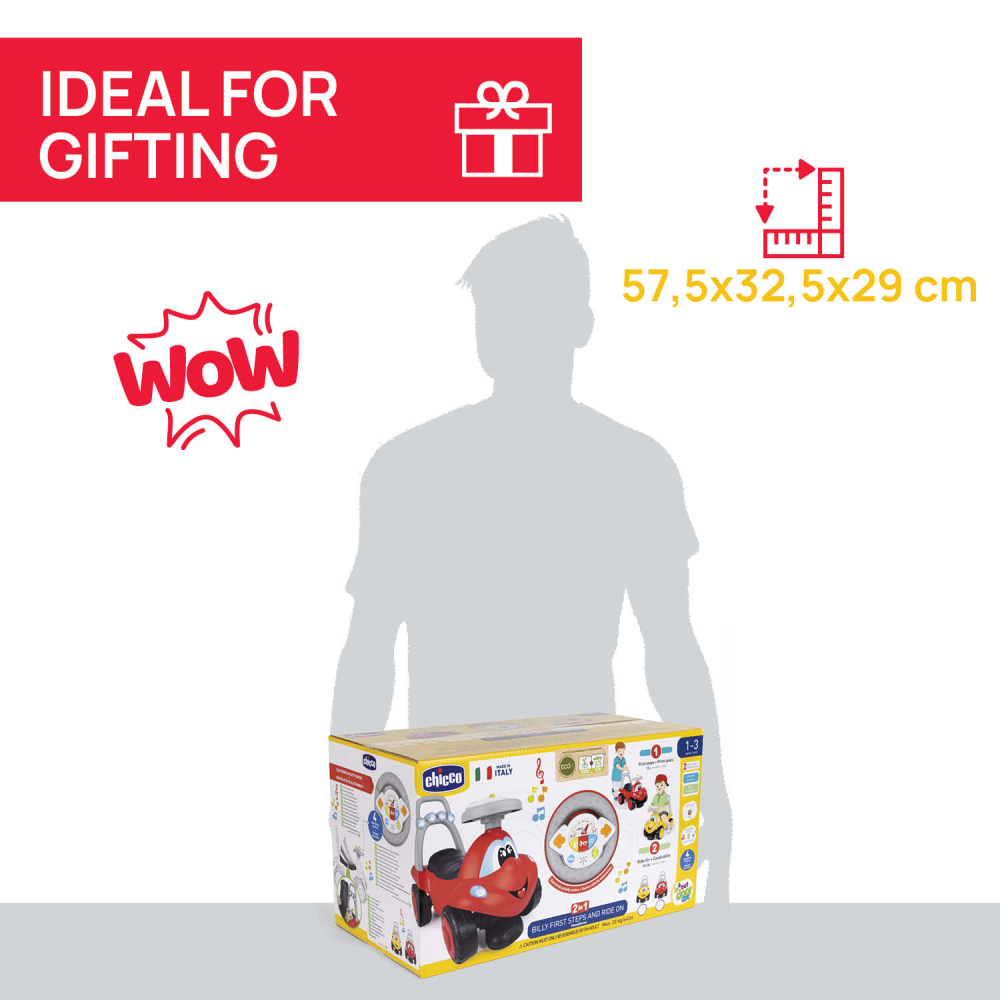 Masinuta copii Chicco Billy Walk and Ride 2 in 1, Rosu, 12-36luni+ [13]