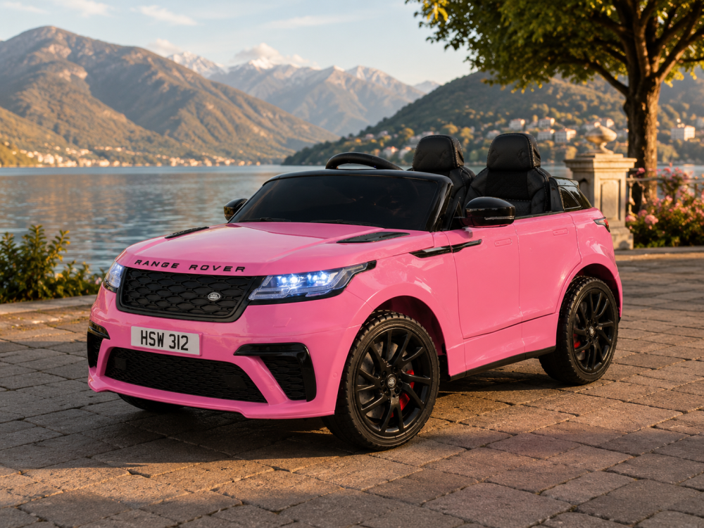 Mașinuță Electrică Copii Range Rover Velar 12V, Telecomandă 2.4G, Șa Piele, Centură 5 Puncte, Roz [2]