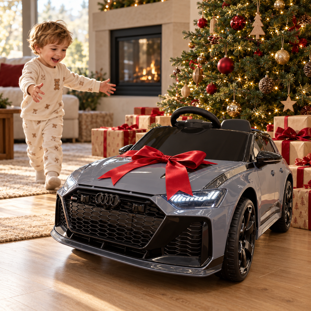 Mașinuță electrică pentru copii Audi RS6 Avant GT 12V Gri 112x61x47cm – licență oficială Audi, telecomandă parentală și soft start [2]