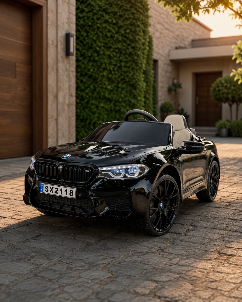 Mașinuță Electrică pentru Copii BMW M5 24V Negru Metalic – Suspensii, Bluetooth, Scaun Reglabil, Telecomandă 2.4G, Roți EVA | 3 Ani+, Max. 30 kg [2]
