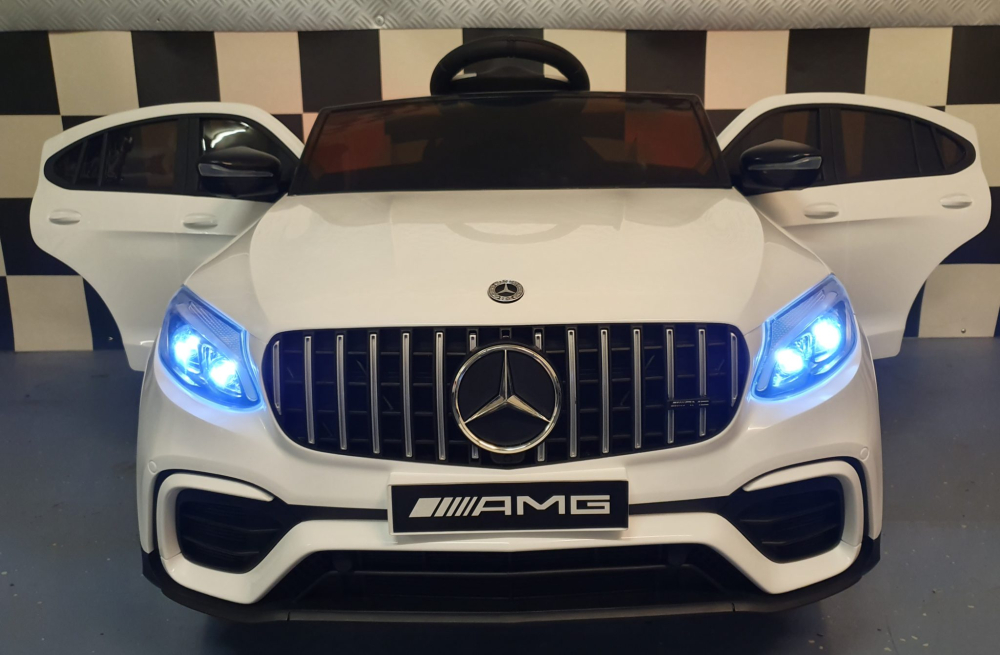 Mașinuță Electrică pentru Copii Mercedes-Benz GLC 63 AMG 12V Alb – 4 Motoare, Suspensii, Bluetooth, Telecomandă 2.4G | 3 Ani+, Max. 30 kg [4]